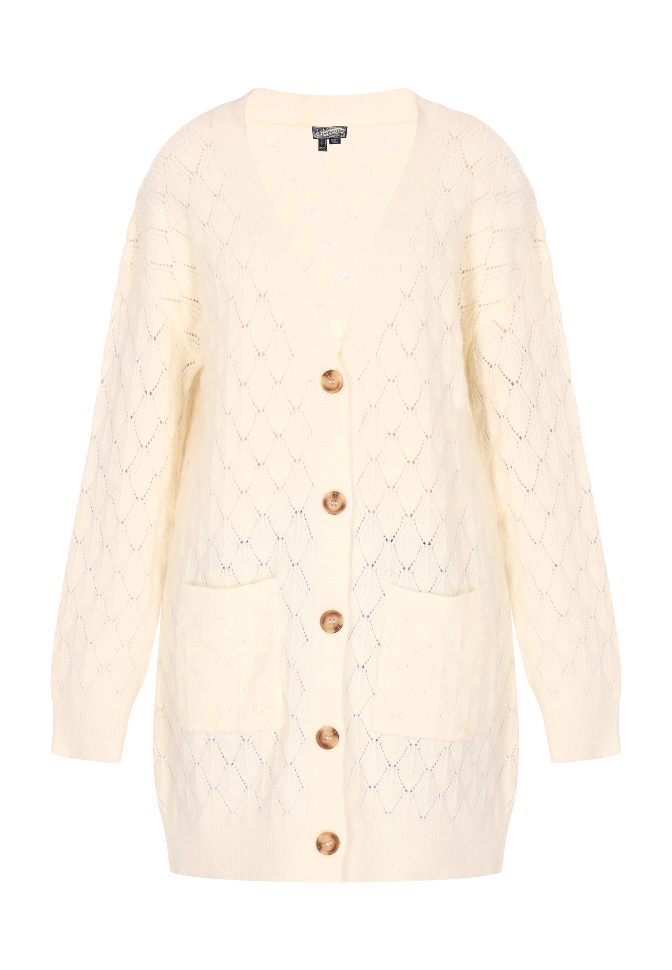 DreiMaster Vintage Strickjacke in Weiß: Vorderseite