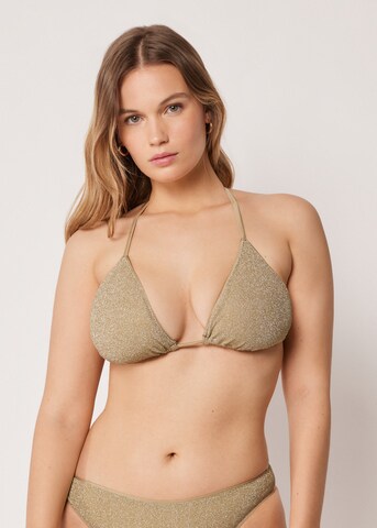 CALZEDONIA Triangel Bikinitop 'Metallic Glow' in Beige