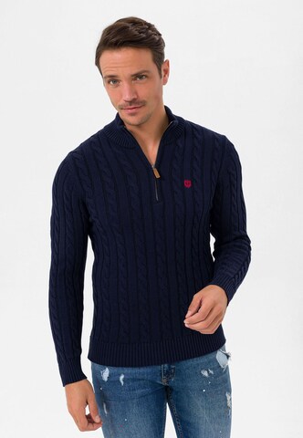 Pullover di Jimmy Sanders in blu: frontale