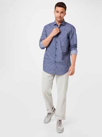 HUGO Red Comfort fit Button Up Shirt 'Kason' in Blue