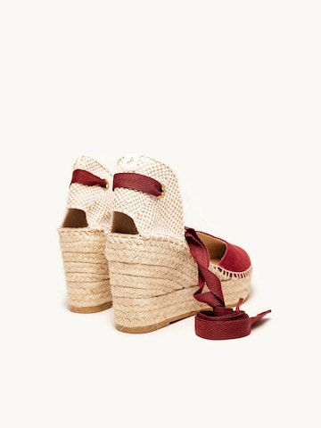 Sandales 'Alpargata Cuña 8 cm' Alhamas en rouge