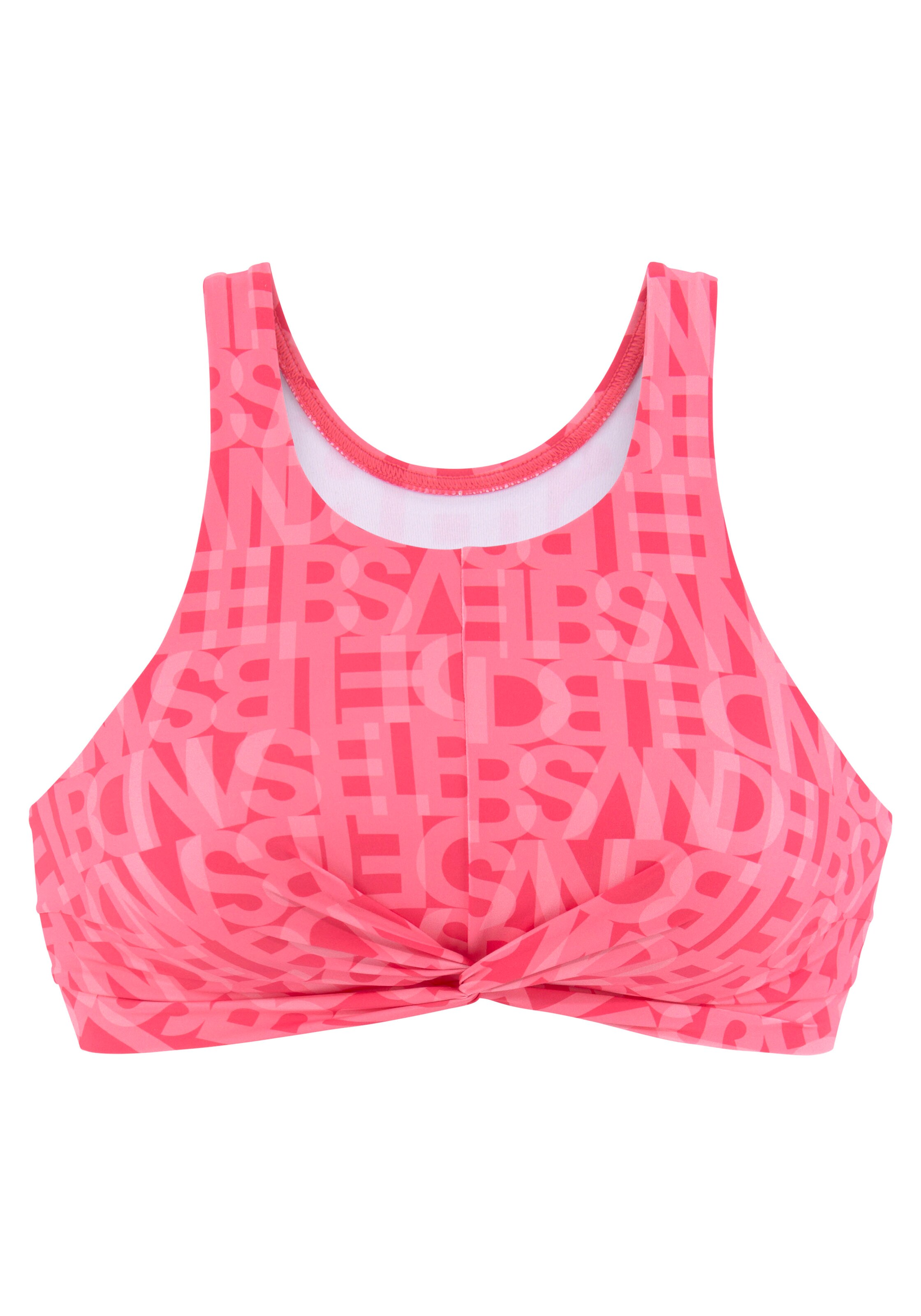 Elbsand High neck Bikini top in Pink: front