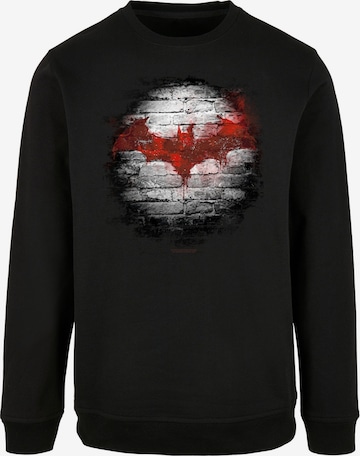F4NT4STIC Sweatshirt 'Batman Logo Wall' in Zwart: voorkant