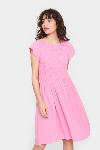 SAINT TROPEZ Jurk 'Gisla' in Roze: voorkant