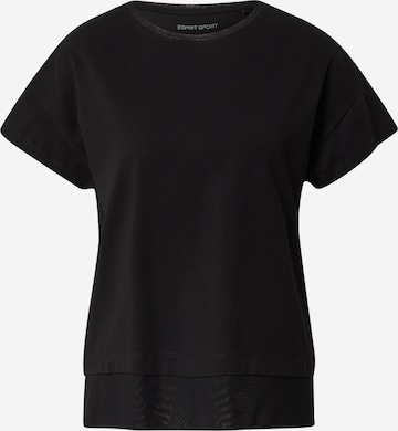 ESPRIT SPORT Λειτουργικό μπλουζάκι σε μαύρο: μπροστά
