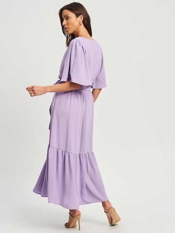 Tussah Dress 'ZURI' in Purple: back