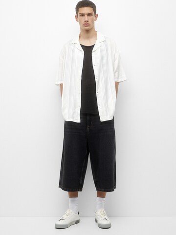 Pull&Bear Wide Leg Shorts in Grau