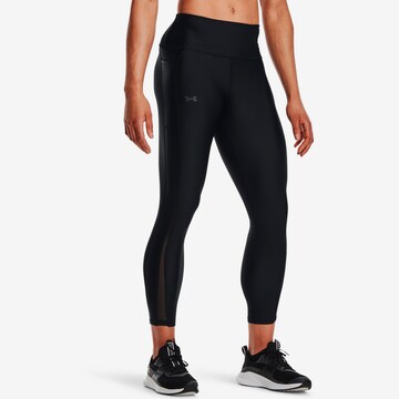 UNDER ARMOUR Skinny Workout Pants 'Heatgear' in Black: front