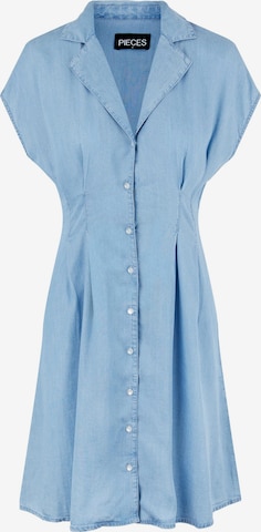 PIECES Платье-рубашка 'Kari' в Синий: спереди