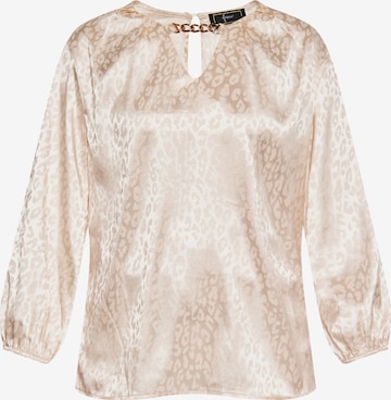 Camicia da donna di faina in beige: frontale