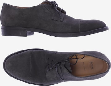 BOSS Black Flats & Loafers in 40 in Grey: front
