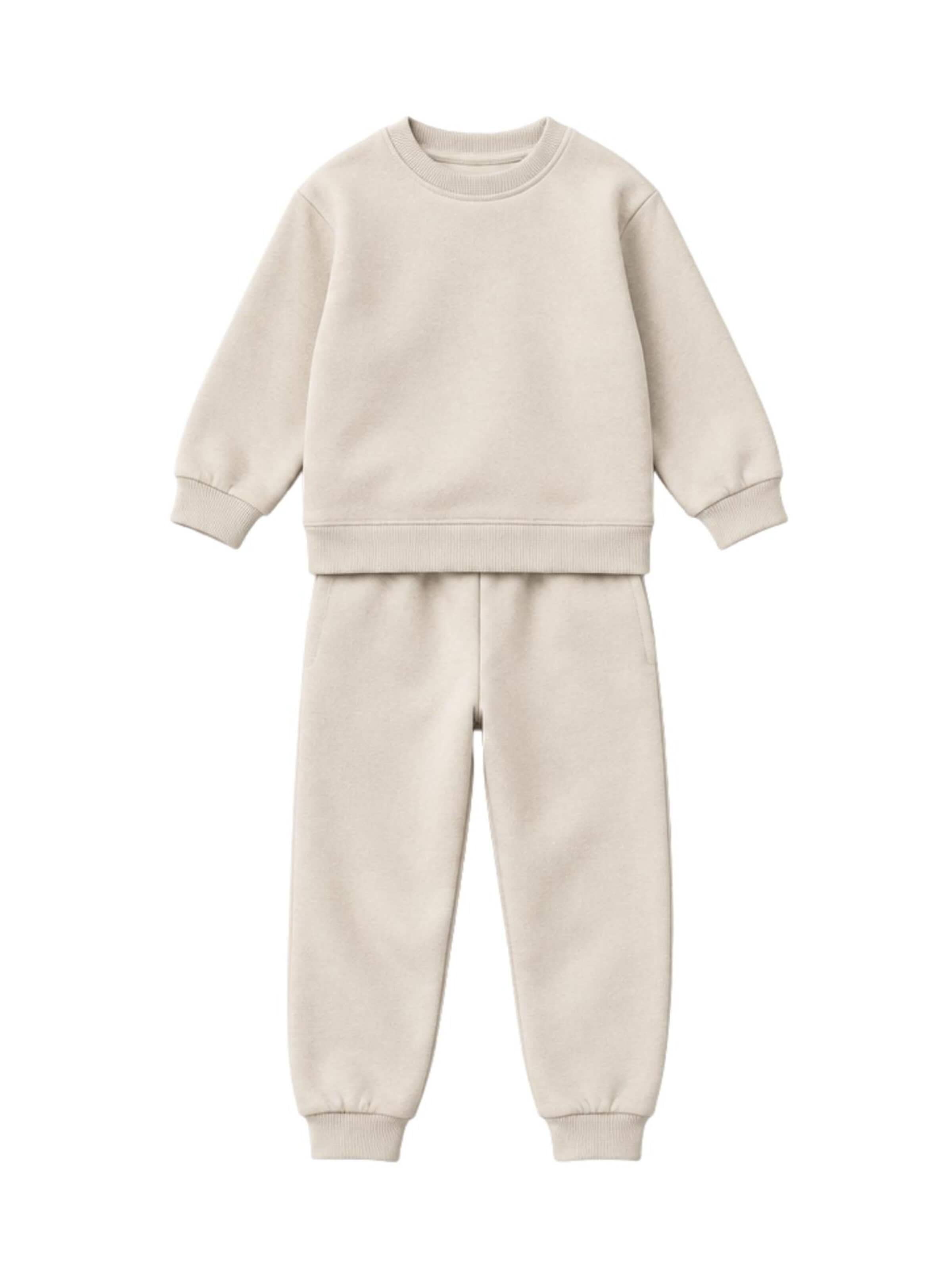LOUIS LECLER Joggingpak 'Leo' in Beige: voorkant