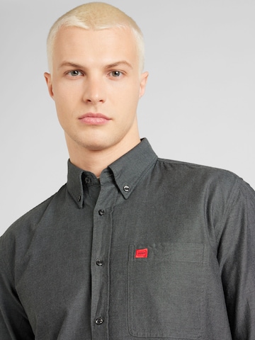 HUGO Red Slim fit Button Up Shirt 'Evito' in Green