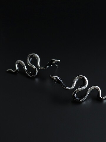 Nightini Earrings 'Schwarze Schlangen' in Silver