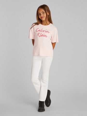 Calvin Klein Jeans T-Shirt in Pink: Vorderseite
