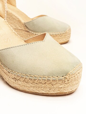 Alhamas - Sandalias con hebilla 'Alpargata Cuña 10 cm' en verde