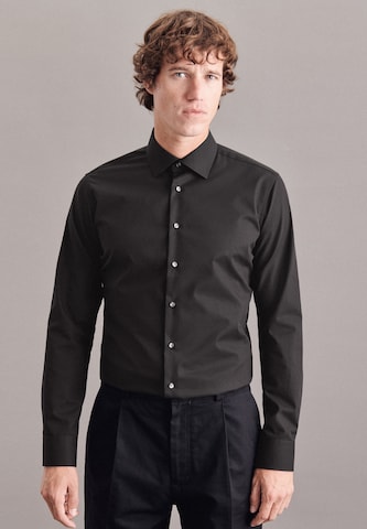 SEIDENSTICKER Slim Fit Hemd in Schwarz