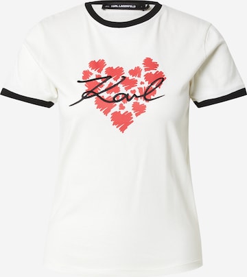 balta Karl Lagerfeld Marškinėliai: priekis