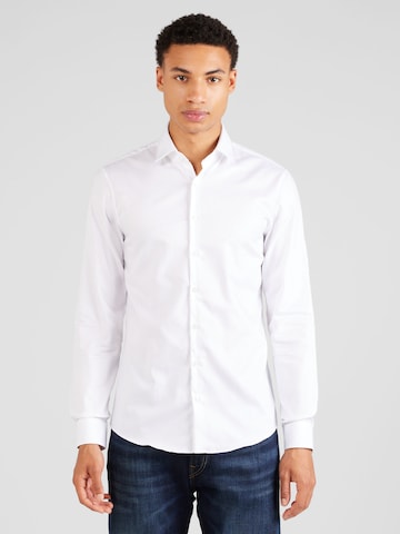 Calvin Klein Слим Деловая рубашка в Белый: спереди