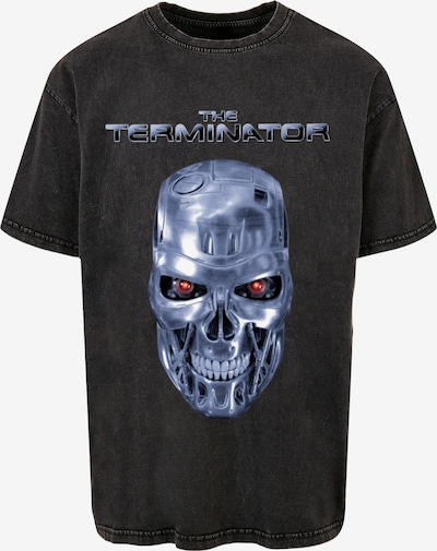 Merchcode T-Shirt 'Terminator I'll Be Back' en bleu fumé / rouge feu / noir / blanc, Vue avec produit