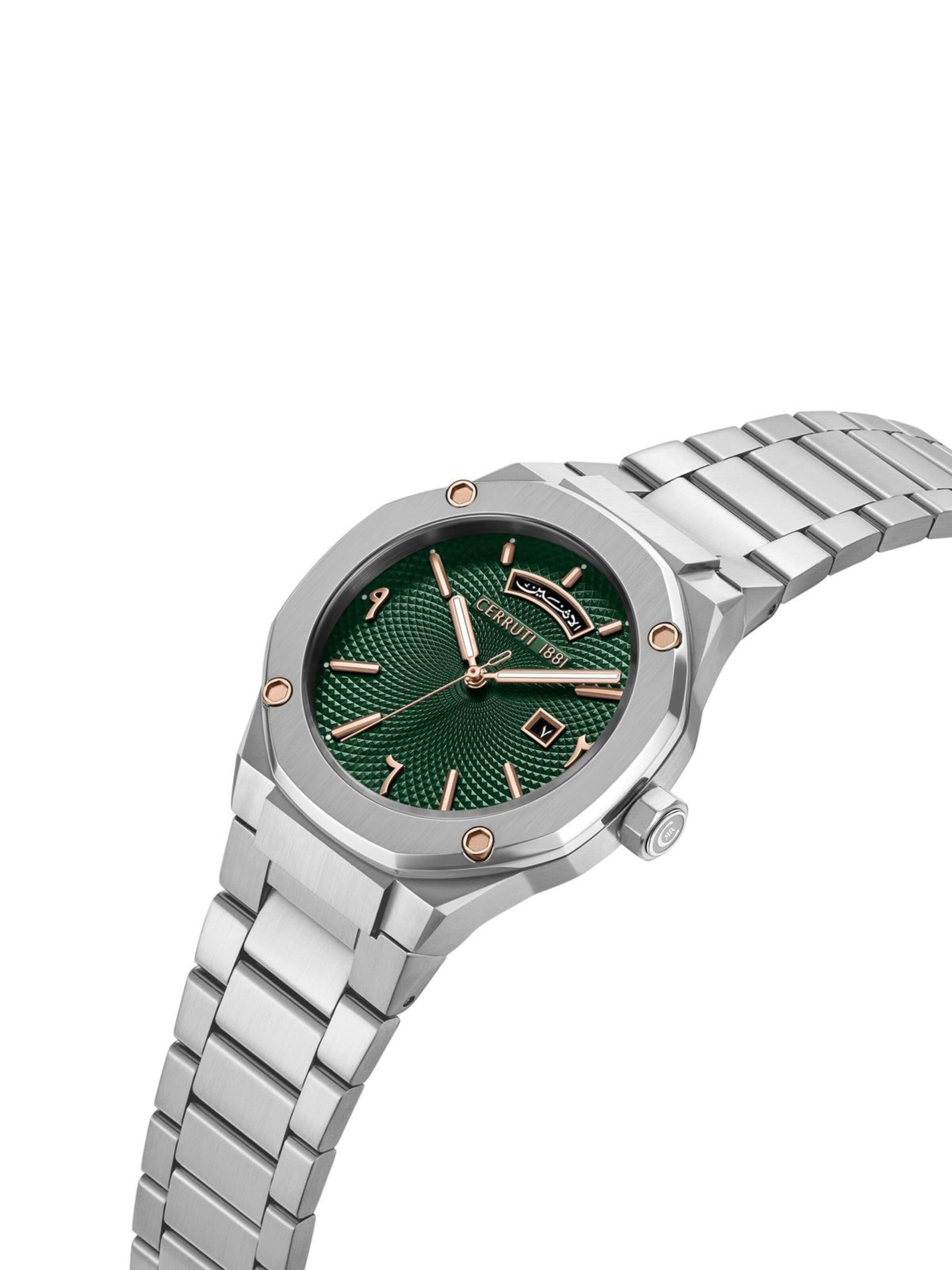 CERRUTI 1881 Analoog horloge 'Date watch Razzuolo' in Groen