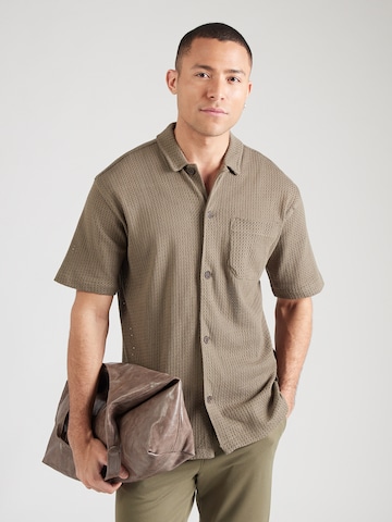 Regular fit Camicia di Lindbergh in verde: frontale