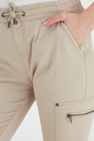 Fransa Regular Cargo Pants 'FRPOSTRAP 2' in Beige