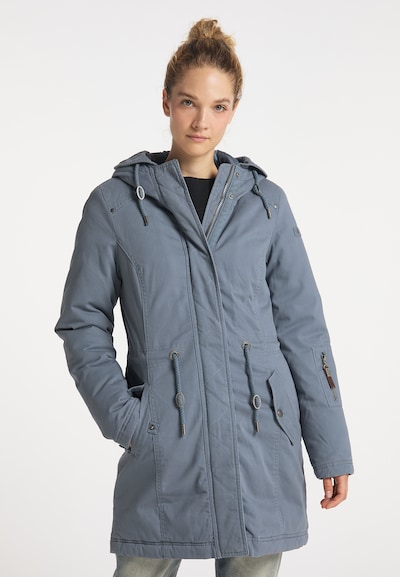 DreiMaster Vintage Winter Coat in Smoke blue, View model