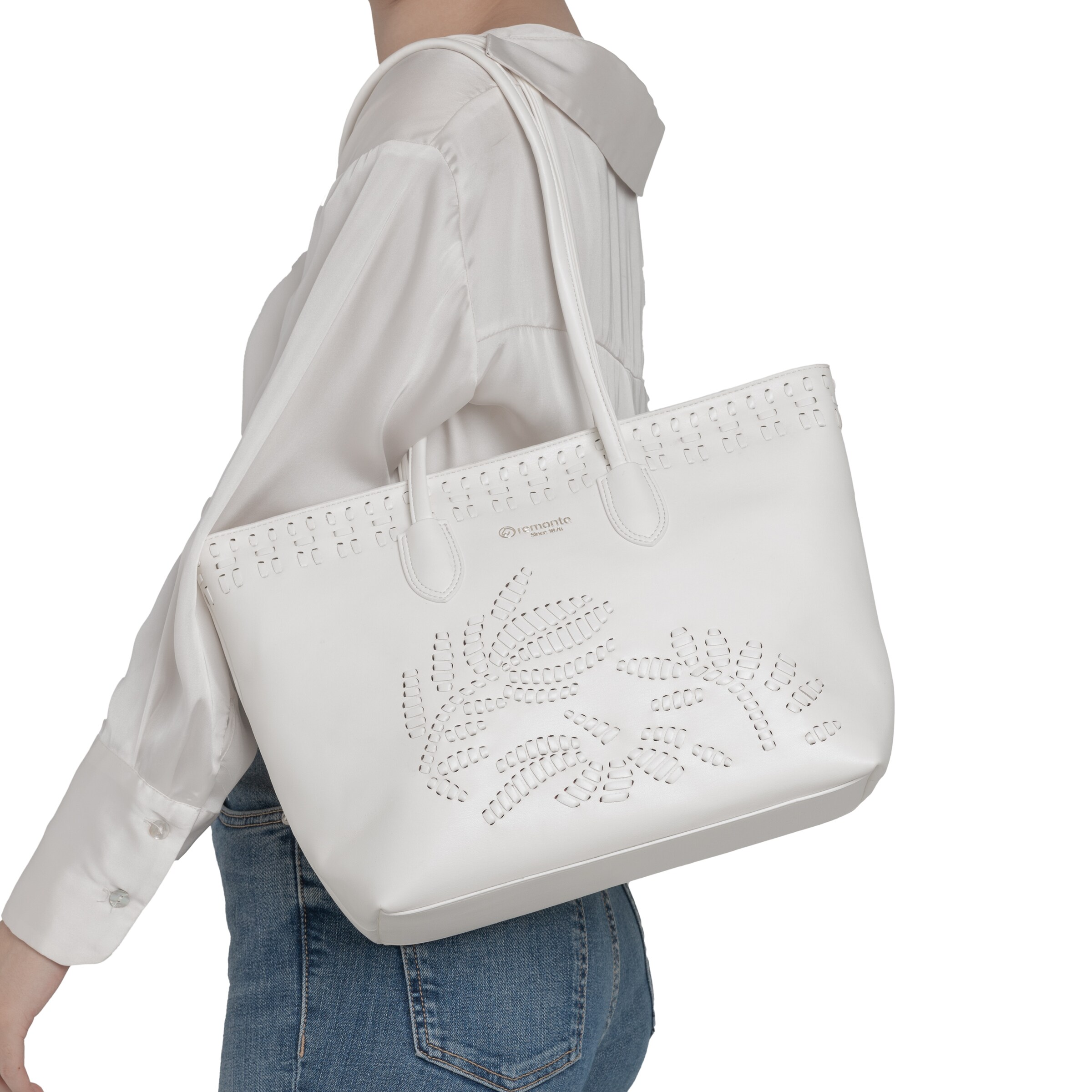 Cabas 'Q0775' REMONTE en blanc : devant