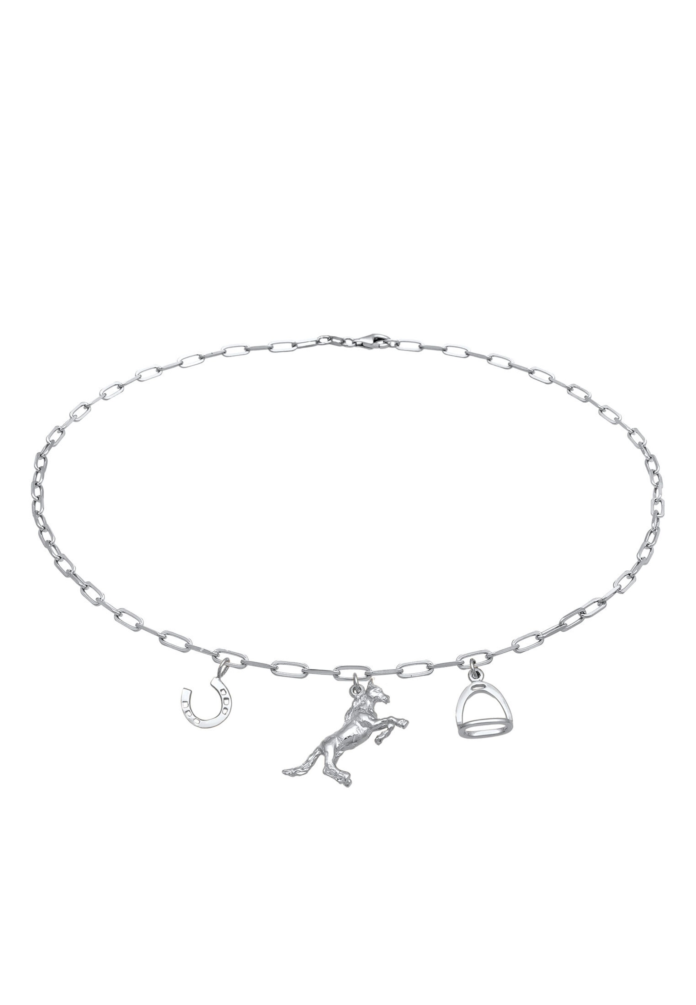 ELLI Halskette 'Pferd und Hufeisen' in Silber: Vorderseite
