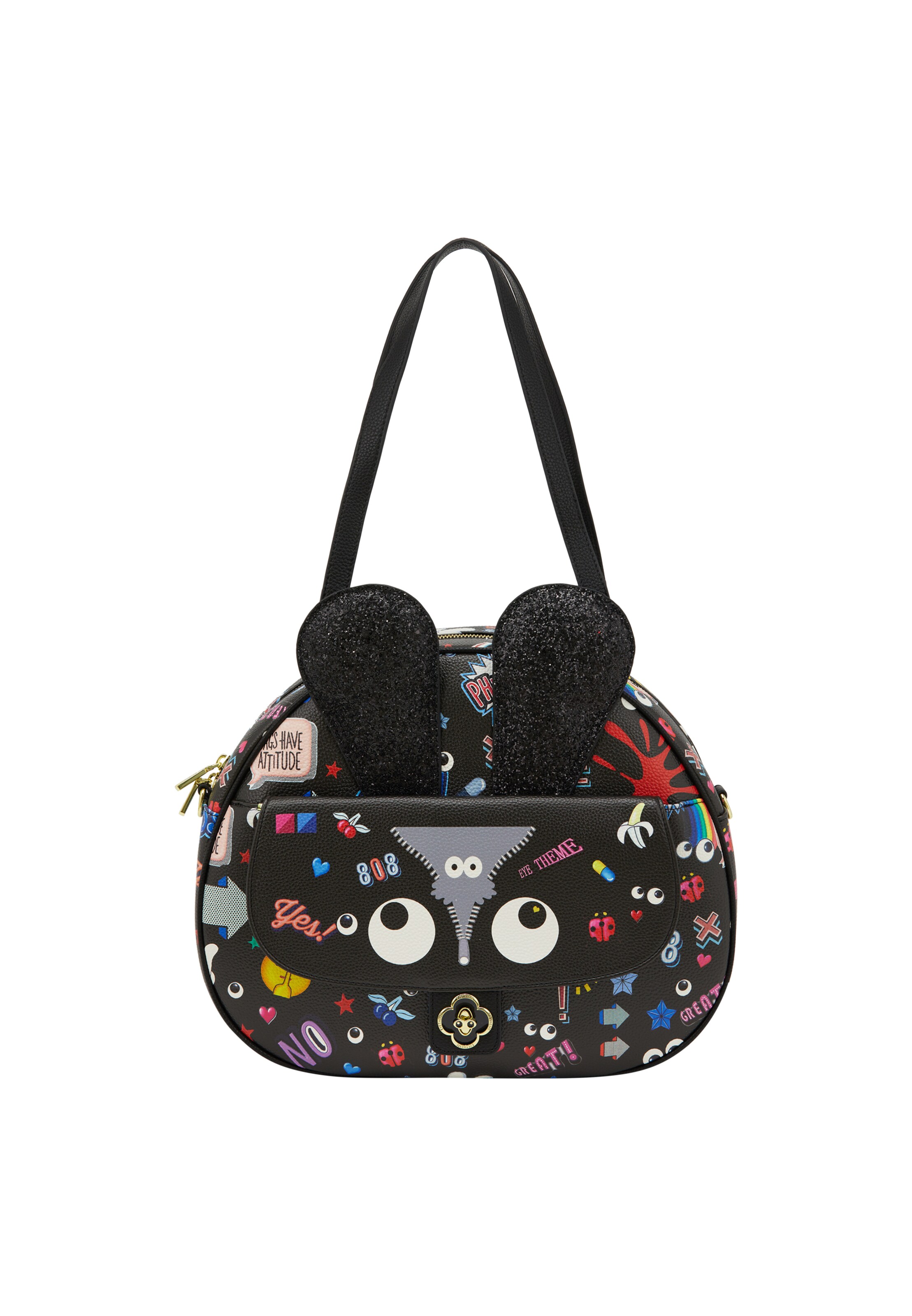 MYMO Shoulder bag 'Pop Eyetheme' in Black: front