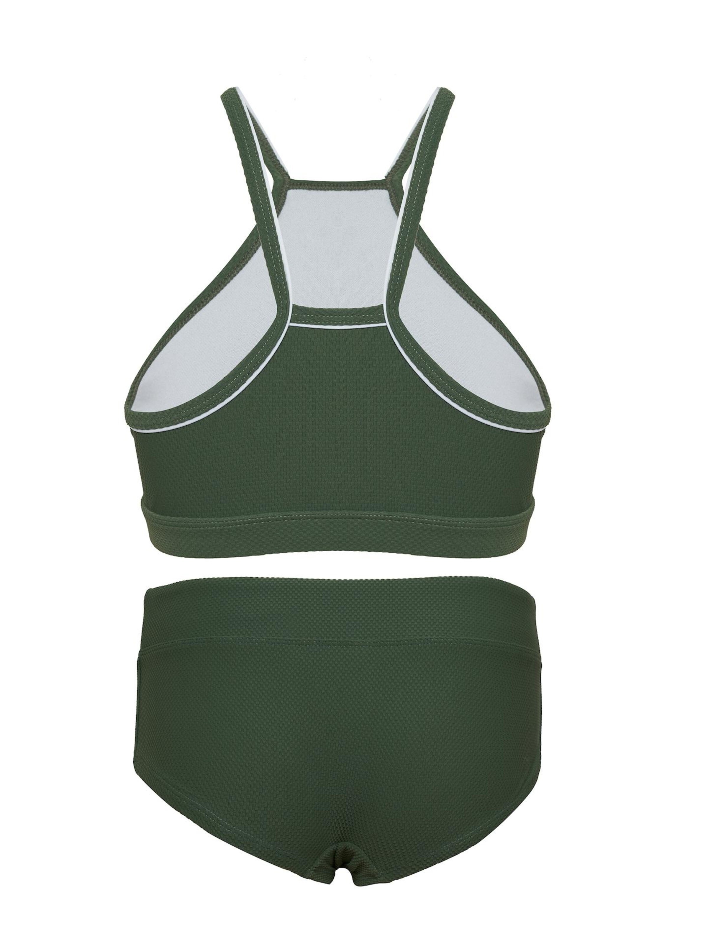 La V Bikini 'Bikini hipster broekje en crop top met racerback' in Groen