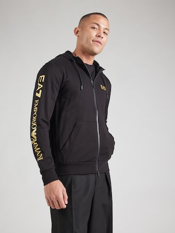 EA7 Emporio Armani Sweatjacke in Schwarz: Vorderseite