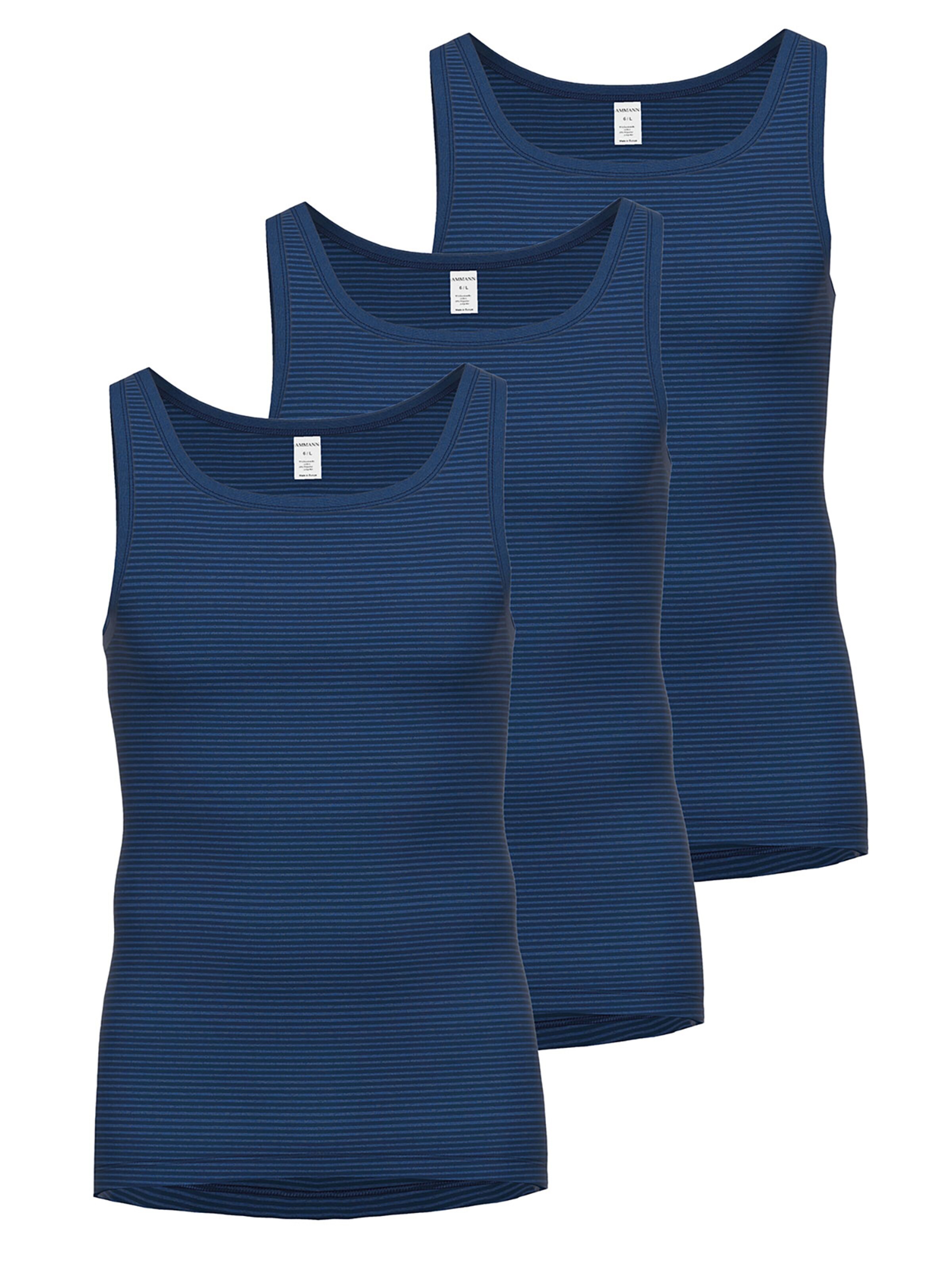 Ammann Undershirt 'Jeans Feinripp' in Blue: front