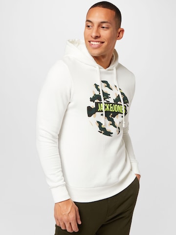 JACK & JONES Sweatshirt 'RAMP' in Wit: voorkant