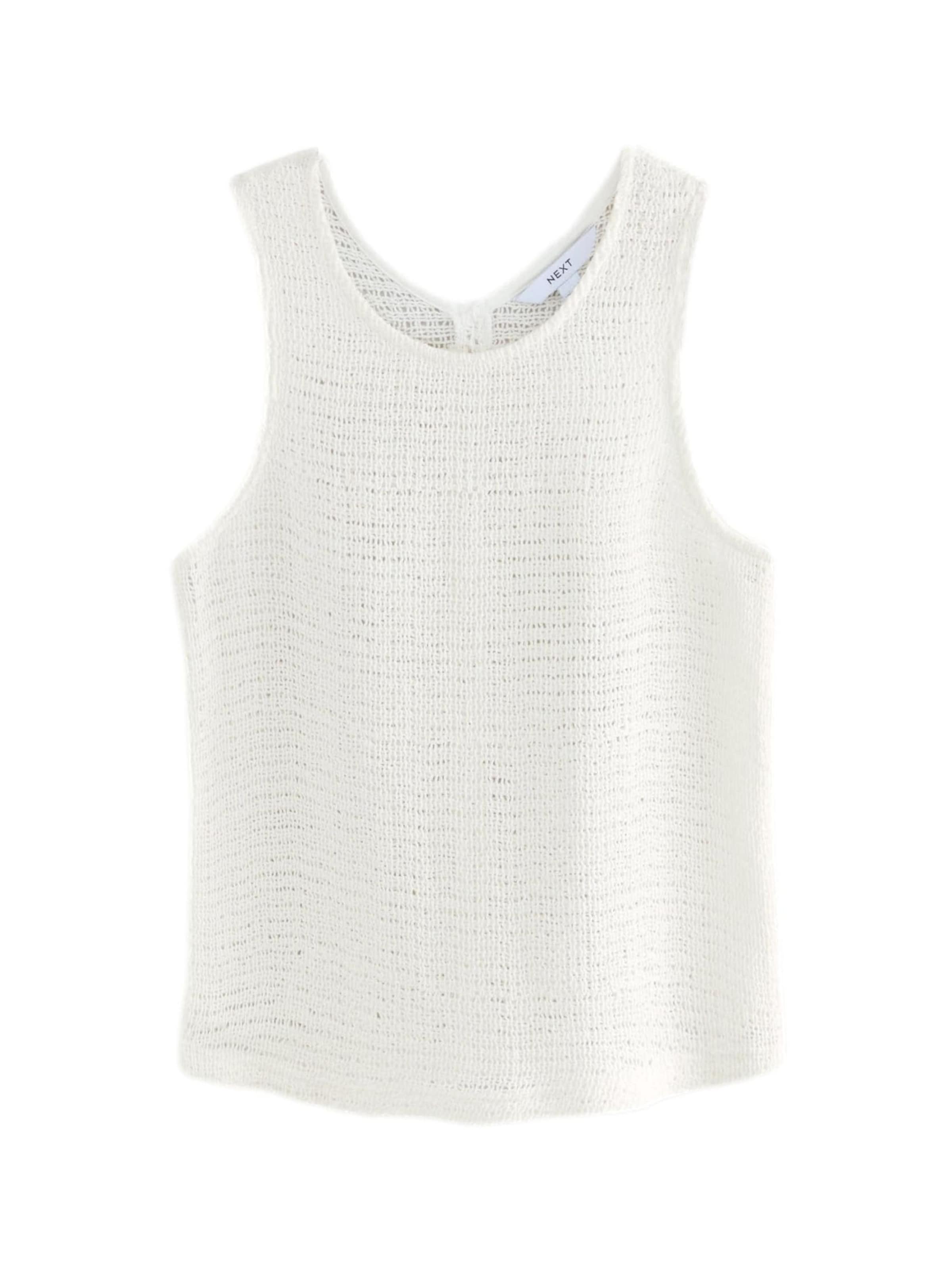 Next Top z dzianiny w kolorze beżowy: przód