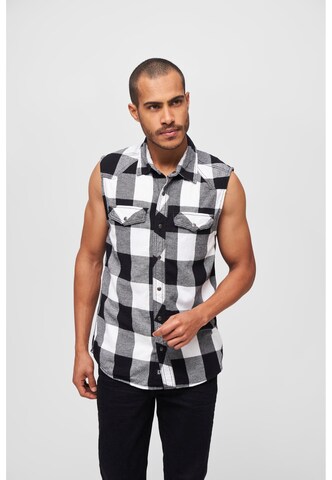 Brandit Regular fit Button Up Shirt in Black: front