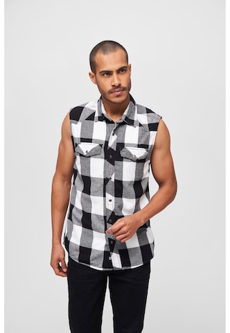 Brandit Regular fit Button Up Shirt in Black: front