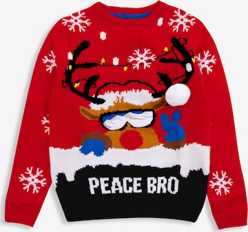 Threadboys Pullover 'Peace' in Rot: Vorderseite