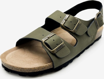 thies Sandale 'thies 1856 ® Eco Bio Backstrap Sandal' in Grün: Vorderseite