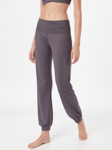 CURARE Yogawear Tapered Workout Pants 'Breath' in Grey: front