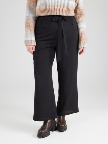 Wide leg Pantaloni con pieghe 'CARLux' di ONLY Carmakoma in nero: frontale