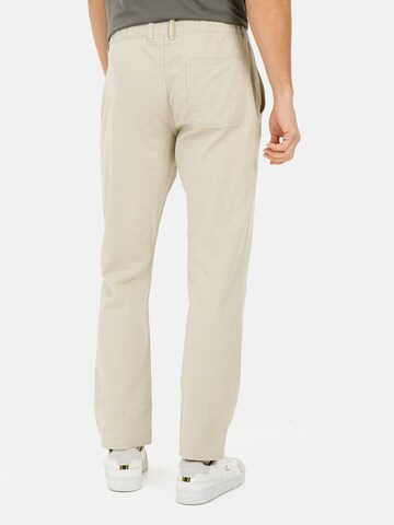 CAMEL ACTIVE Loosefit Chinohose mit Kordelzug aus einem Leinenmix in Beige