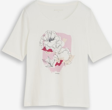 Tricou de la TOM TAILOR pe alb: față