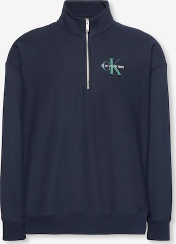 Bluză de molton de la Calvin Klein Jeans pe albastru: față