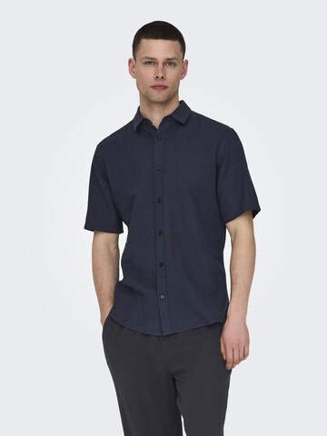 Only & Sons Slim fit Button Up Shirt 'CAIDEN' in Blue: front