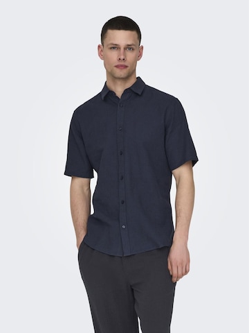 Slim fit Camicia 'CAIDEN' di Only & Sons in blu: frontale