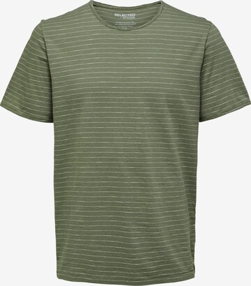 T-Shirt 'Morgan' SELECTED HOMME en vert : devant