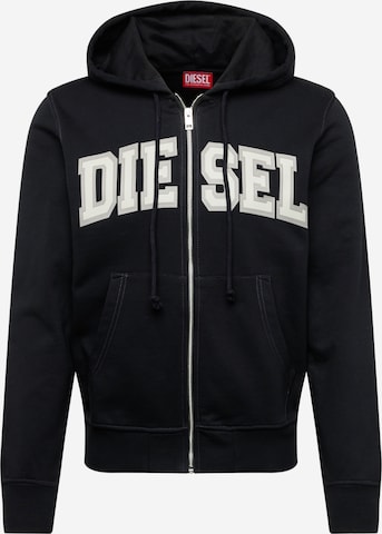 DIESEL Sweat jacket 'GINN' in Black: front