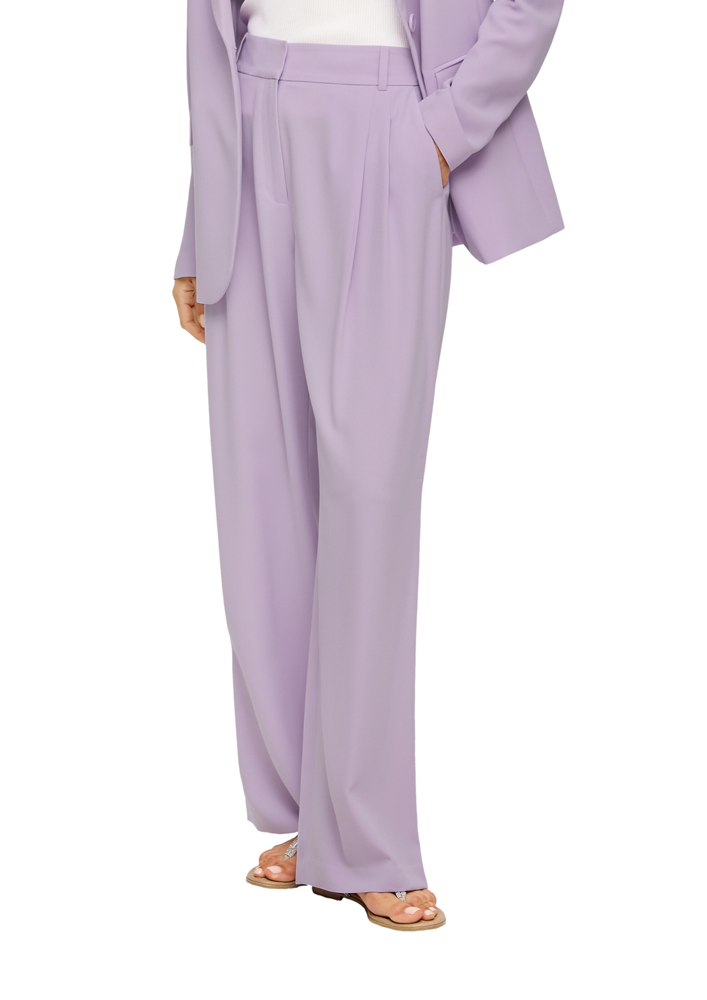 s.Oliver BLACK LABEL Laiad sääred Voltidega püksid, värv lilla: eest vaates